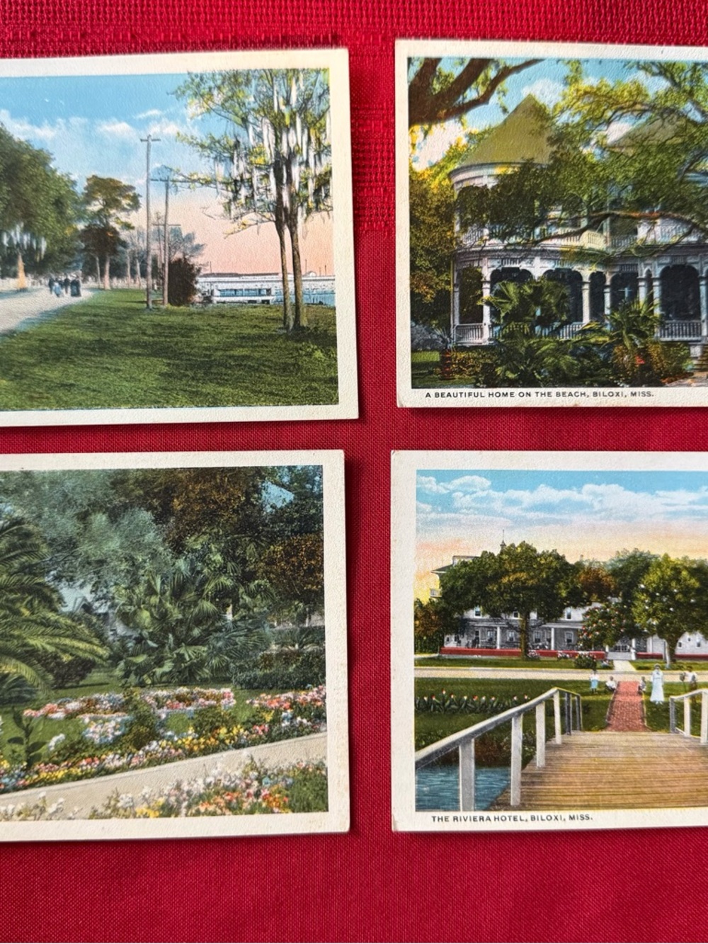 Lot Of 4 Vintage CT American Art Biloxi Mississippi Postcards - Lithograph Print